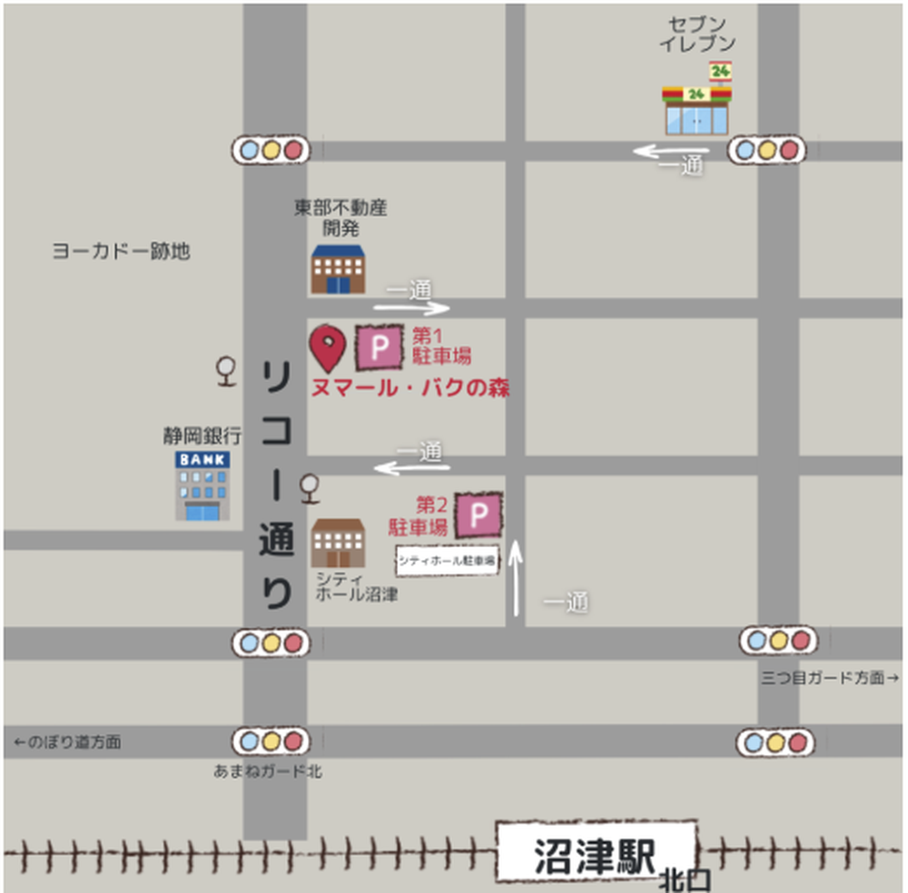 ヌマール・バクの森 周辺手描き地図